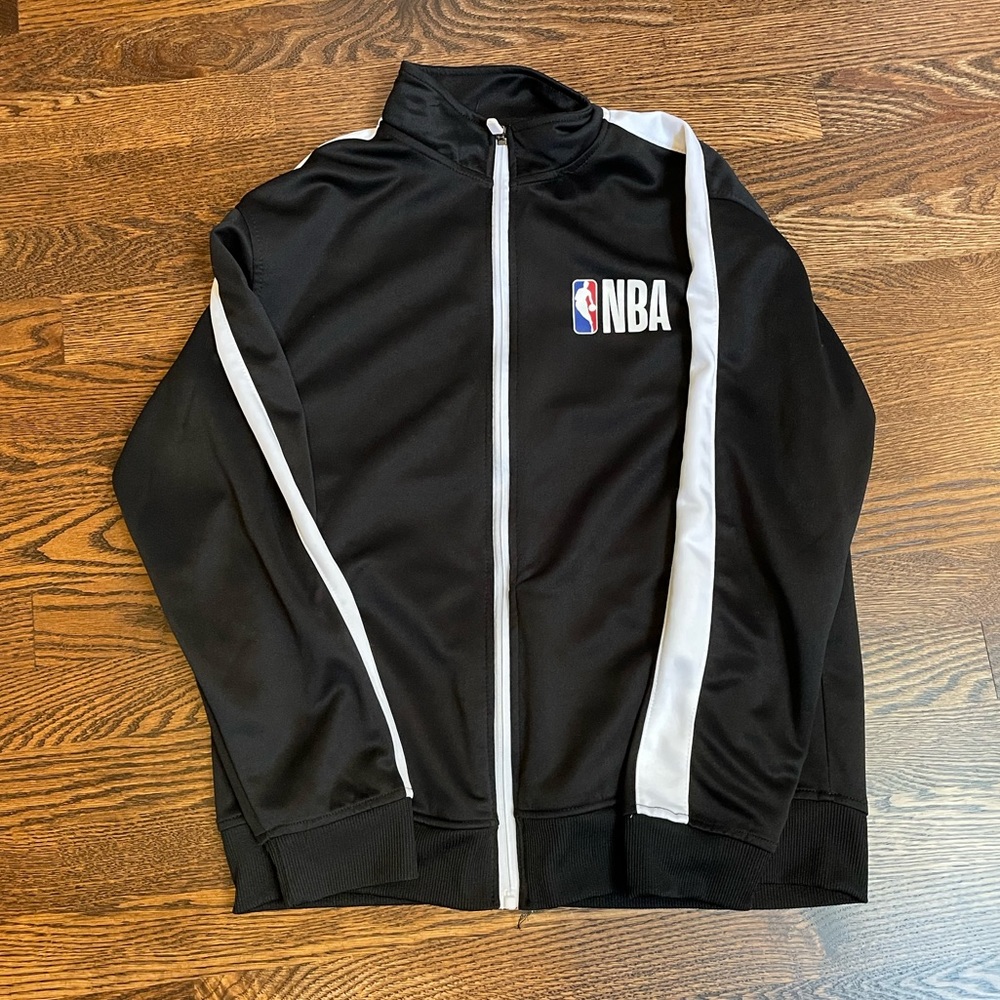 NBA Black Zippered Warm-up jacket size Youth XL